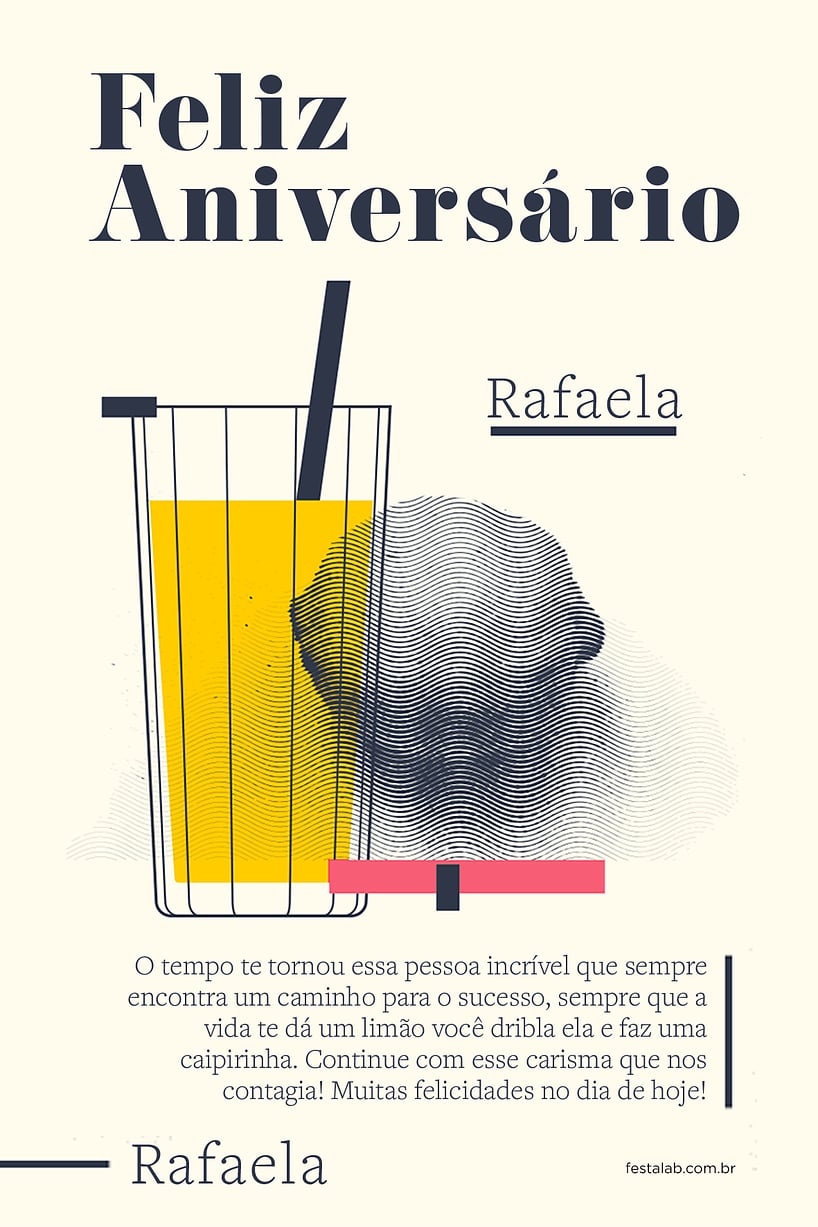 Cartao de Aniversario Adulto - Limao