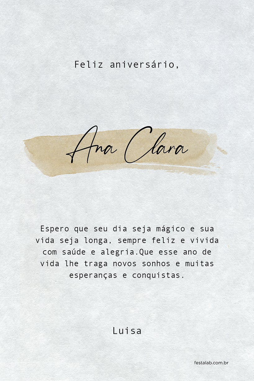 Cartao de Aniversario Adulto - Vintage