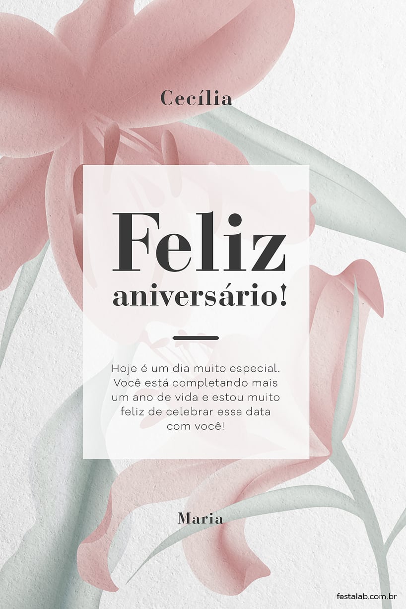 Cartao de Aniversario - Flores