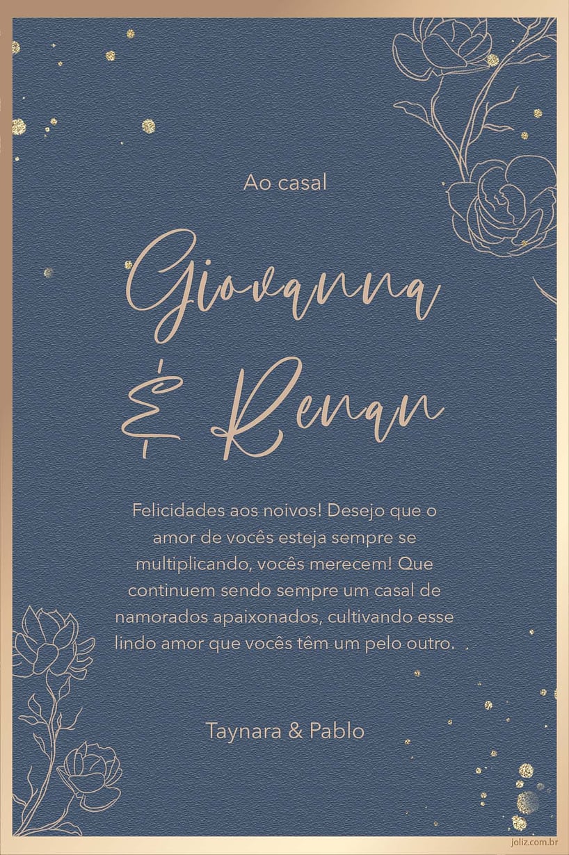 Cartao de Casamento - Azul Delicado