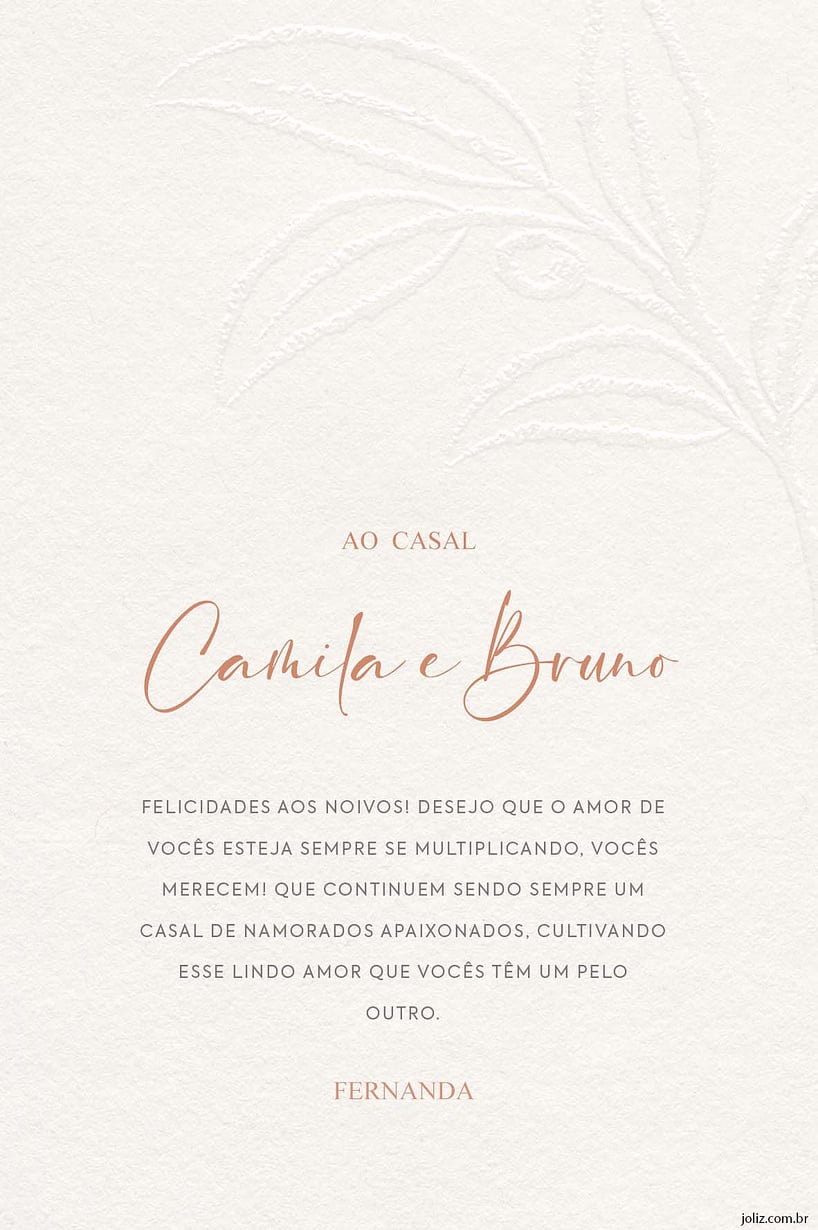 Cartao de Casamento - Caligrafia Rosa