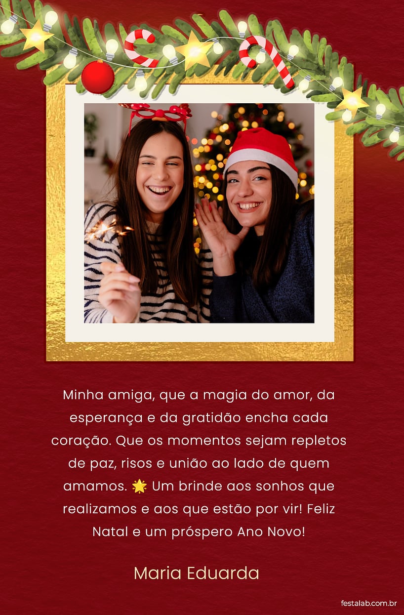 Crie seu Cartão de Ocasiões especiais - Banquete de Natal: Branco com a Festalab