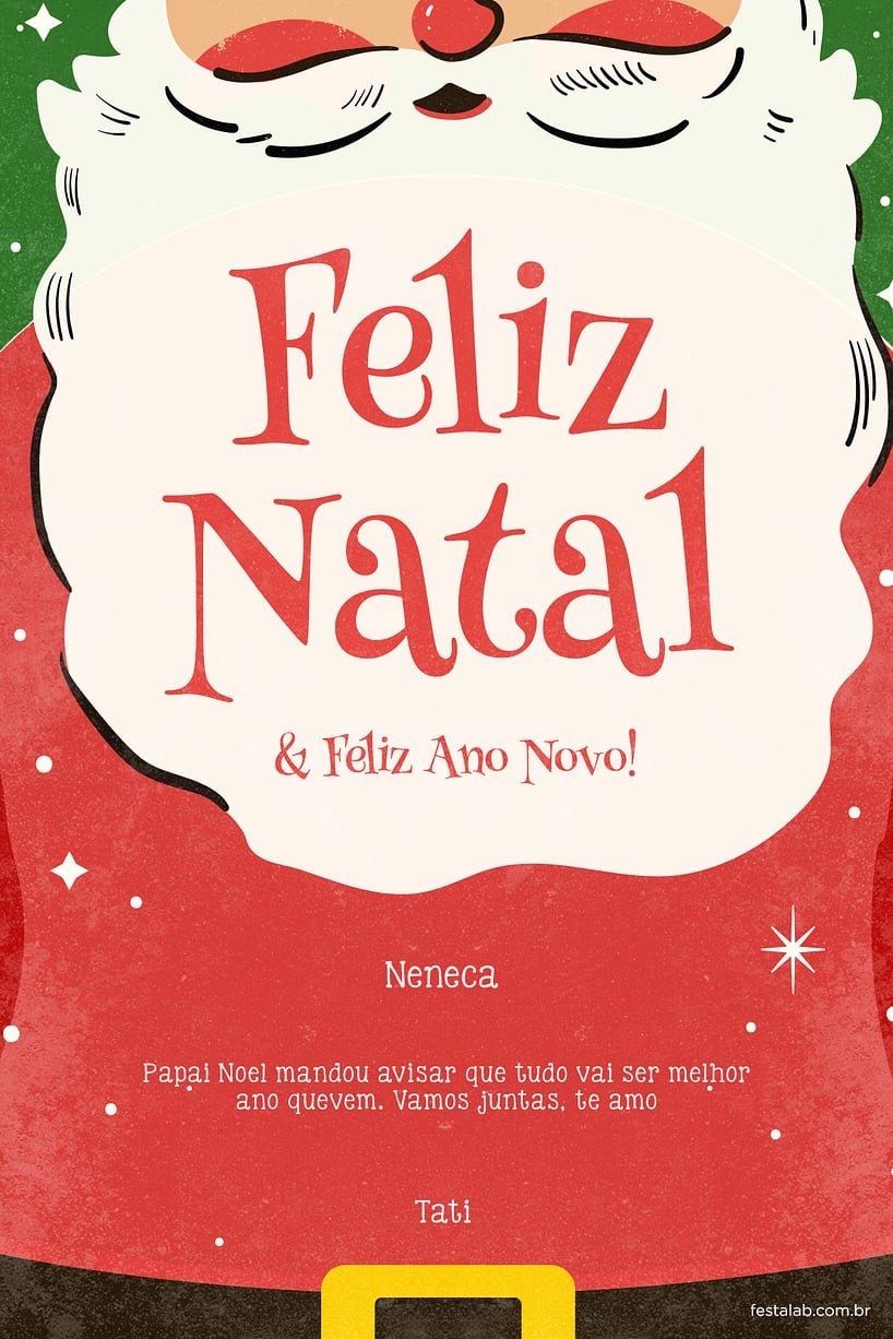 Cartao de Ocasioes especiais - Papai Noel