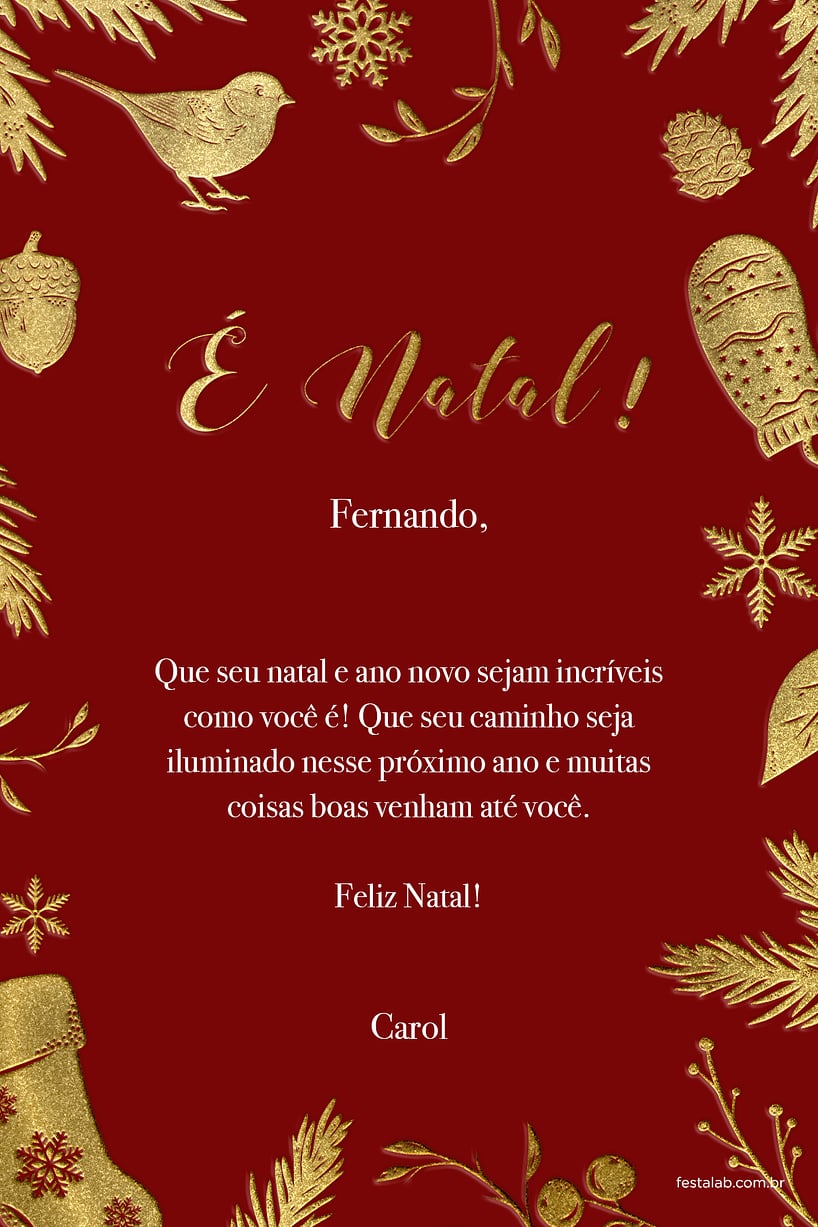 Cartao de Ocasioes especiais - Vermelho e Dourado