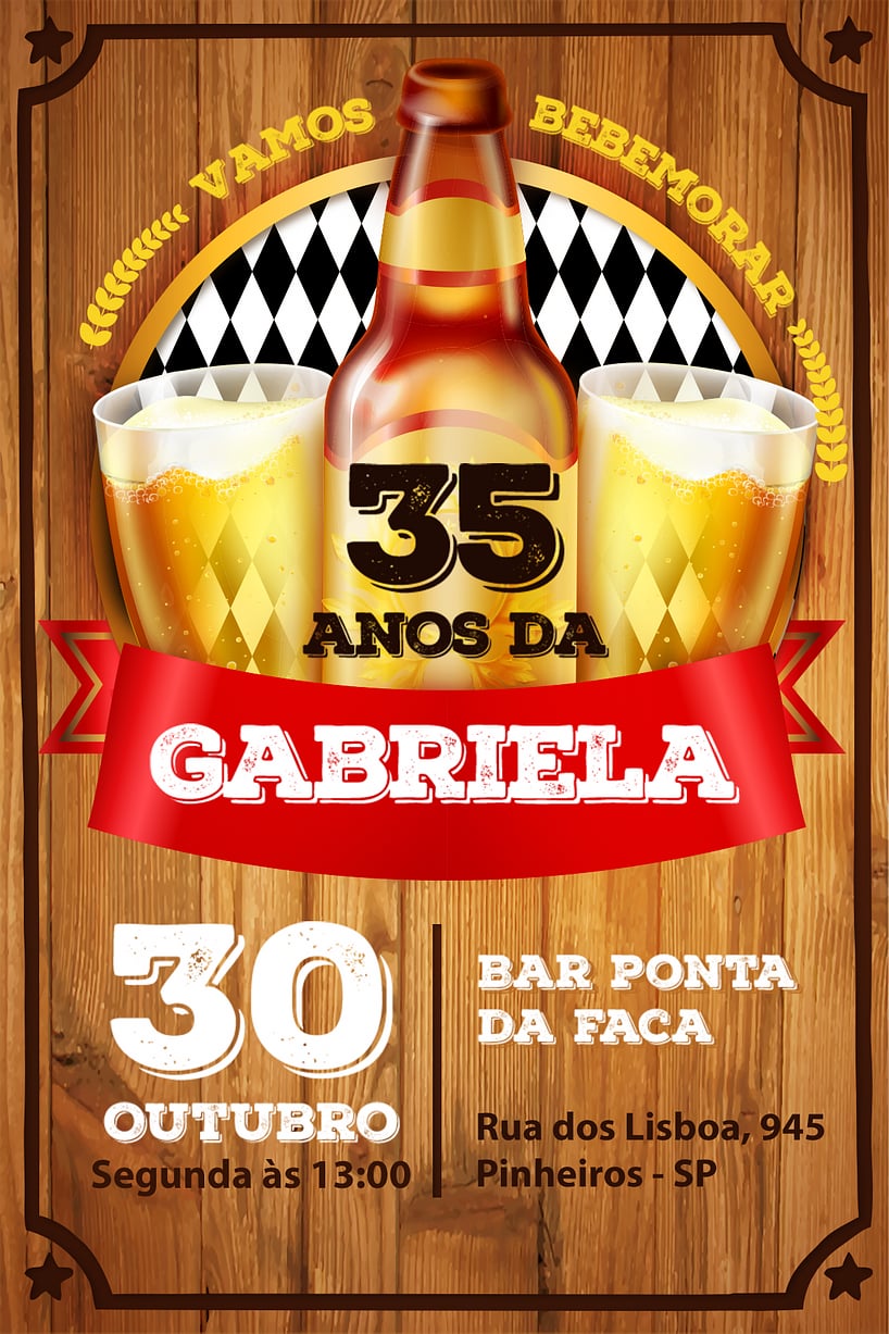 Criar convite de aniversário - Boteco Cerveja| FestaLab