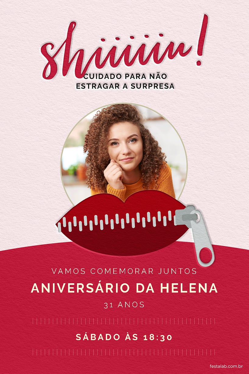 Criar convite de aniversário - Festa surpresa cor rosa| FestaLab