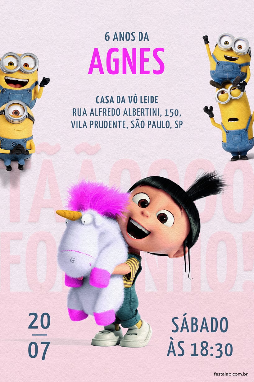 Criar convite de aniversário - Agnes| FestaLab