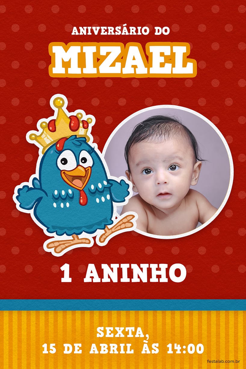 Criar convite de aniversário - Galinha Pintadinha| FestaLab