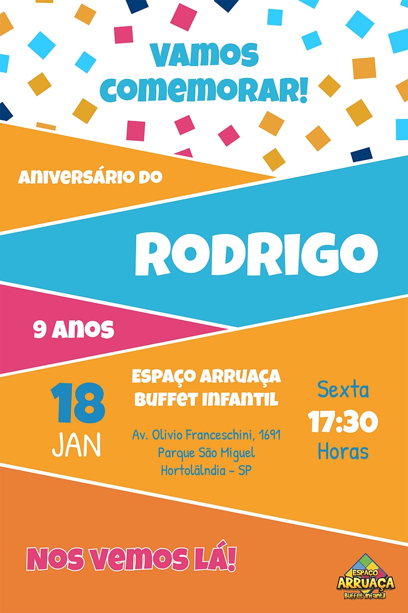 Criar convite de aniversário - Espaço Arruaça| FestaLab