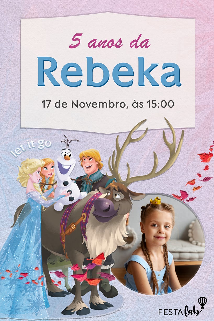 Criar convite de aniversário - Frozen e seus amigos| FestaLab