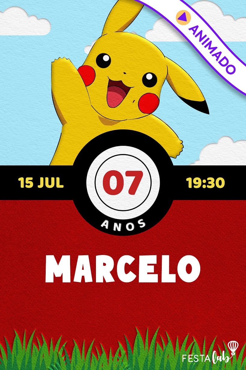 Criar convite de aniversário - Meu Pokemon| FestaLab