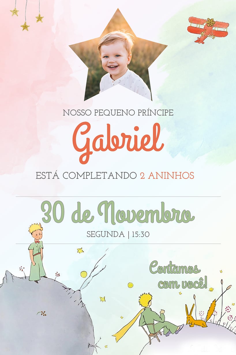 Convite de Aniversario - Pequeno Principe