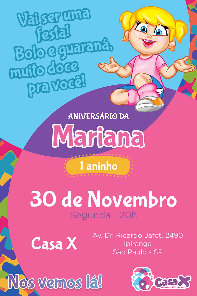 Criar convite de aniversário - Casa X - Xuxinha| FestaLab