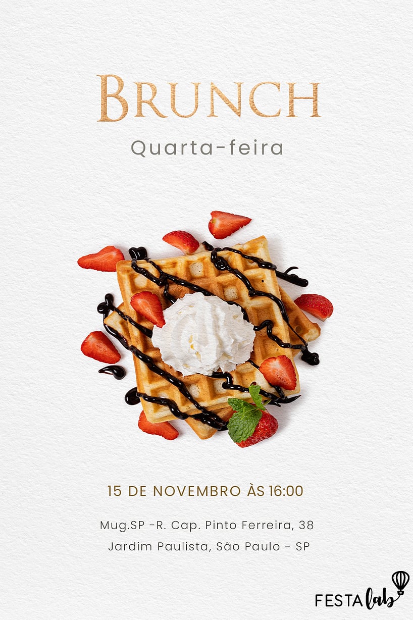 Criar convite de Ocasiões especiais - Brunch| FestaLab