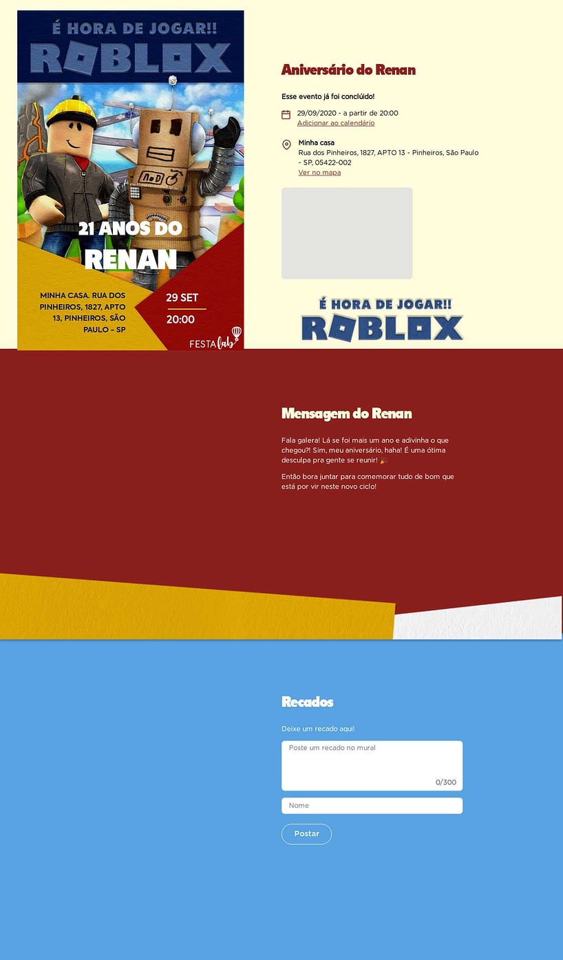 Vibe de Aniversario - Equipe roblox