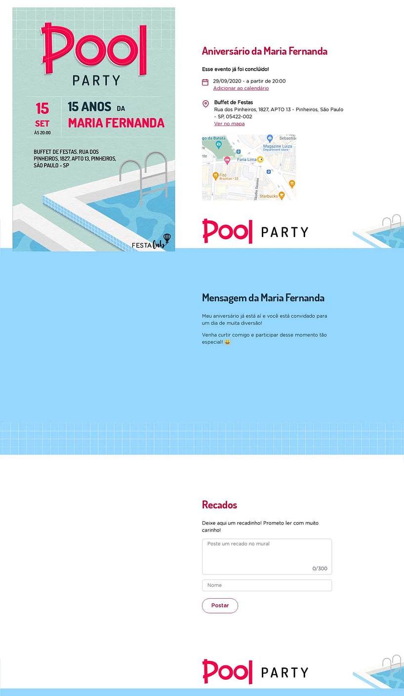 Vibe de Aniversario - Pool Party Rosa