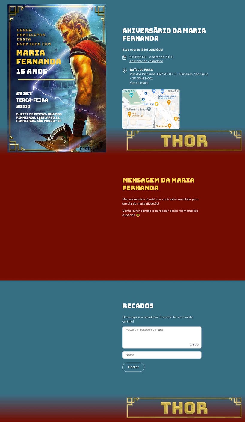 Vibe de Aniversario - Super Thor Azul