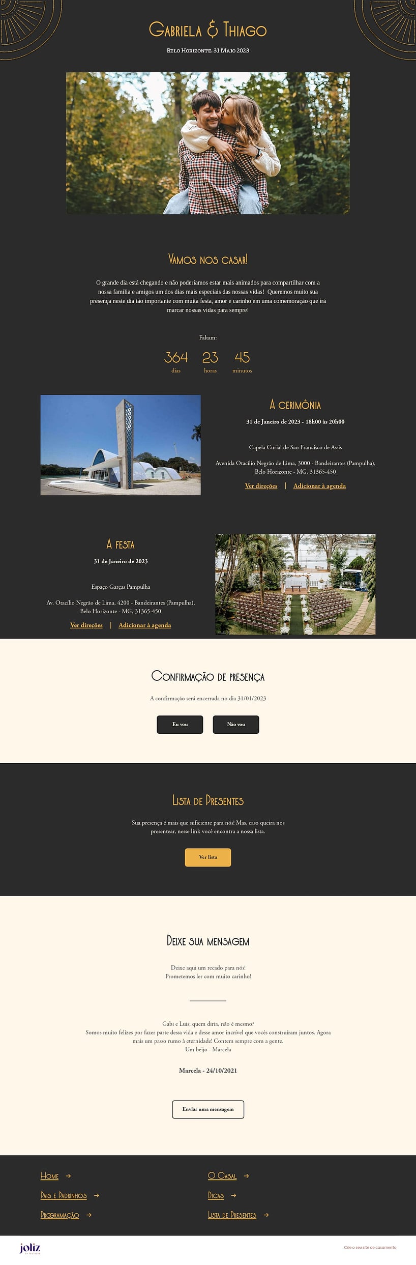 Vibe de Casamento - Art Deco Escuro