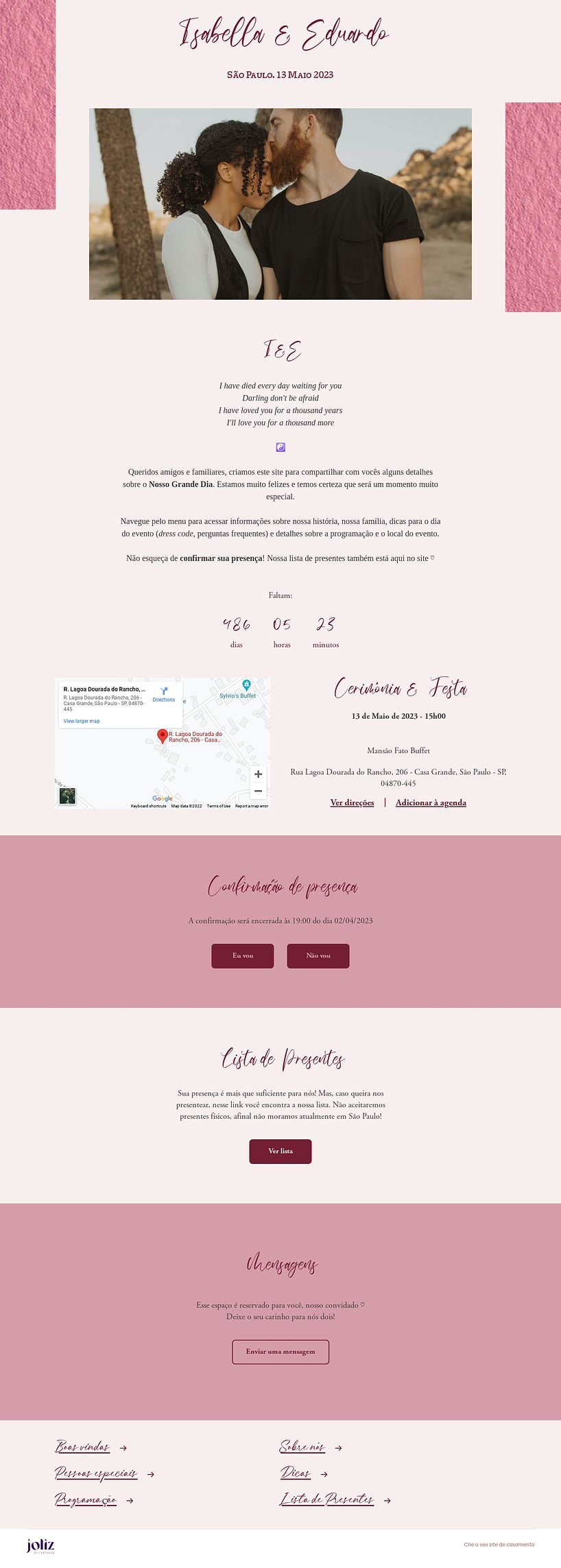 Vibe de Casamento - Rose Metalico Minimalista